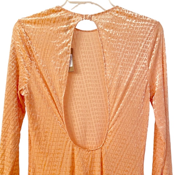 Skims Velvet Stirrup Onesie Logo One-piece Jumpsuit Peach Plus Size 2X New - Picture 10 of 15